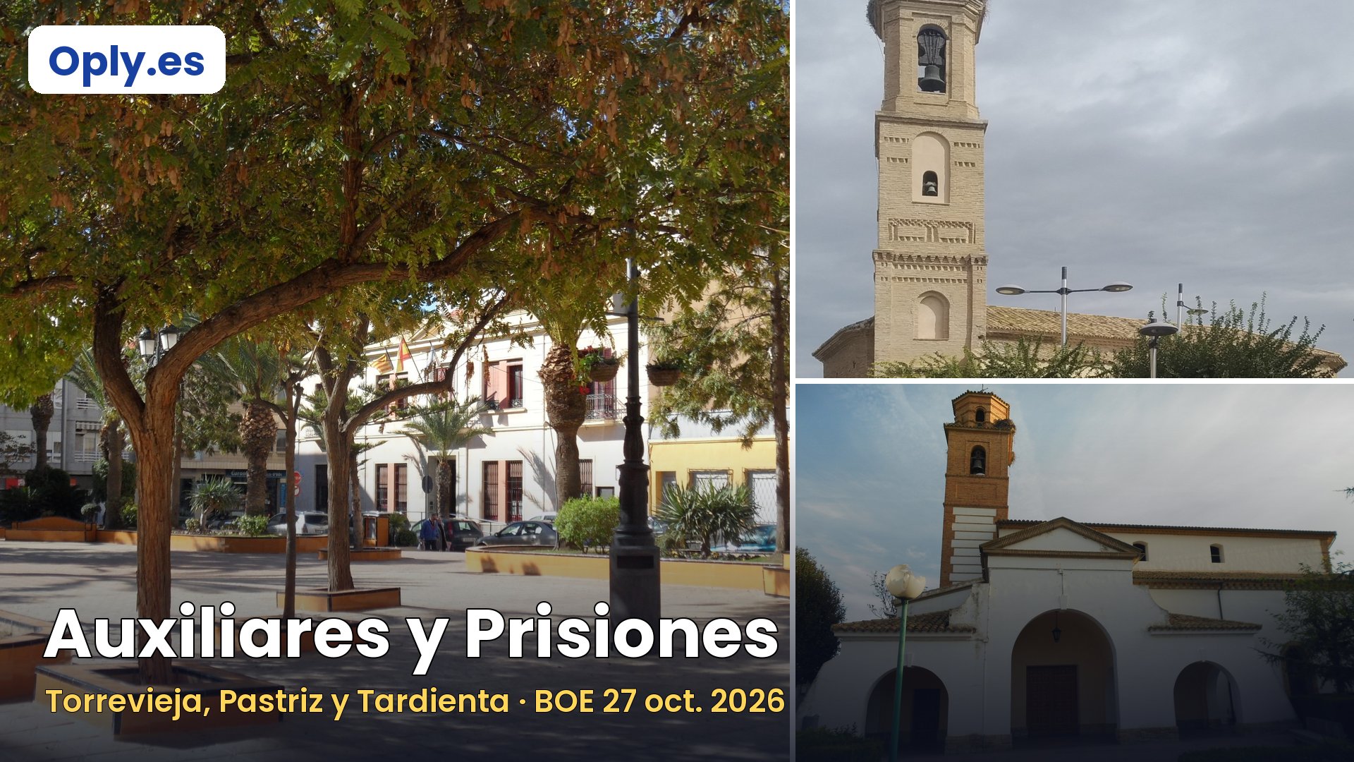 13 plazas de auxiliar administrativo en Torrevieja, nuevas auxiliares en Aragón y Cantabria y 105 plazas en Instituciones Penitenciarias