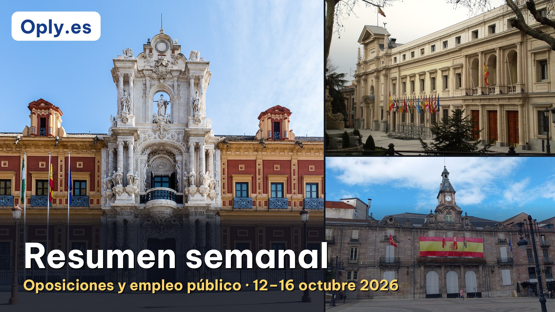 Resumen semanal de oposiciones y empleo público: semana del 12 al 16 de octubre de 2026