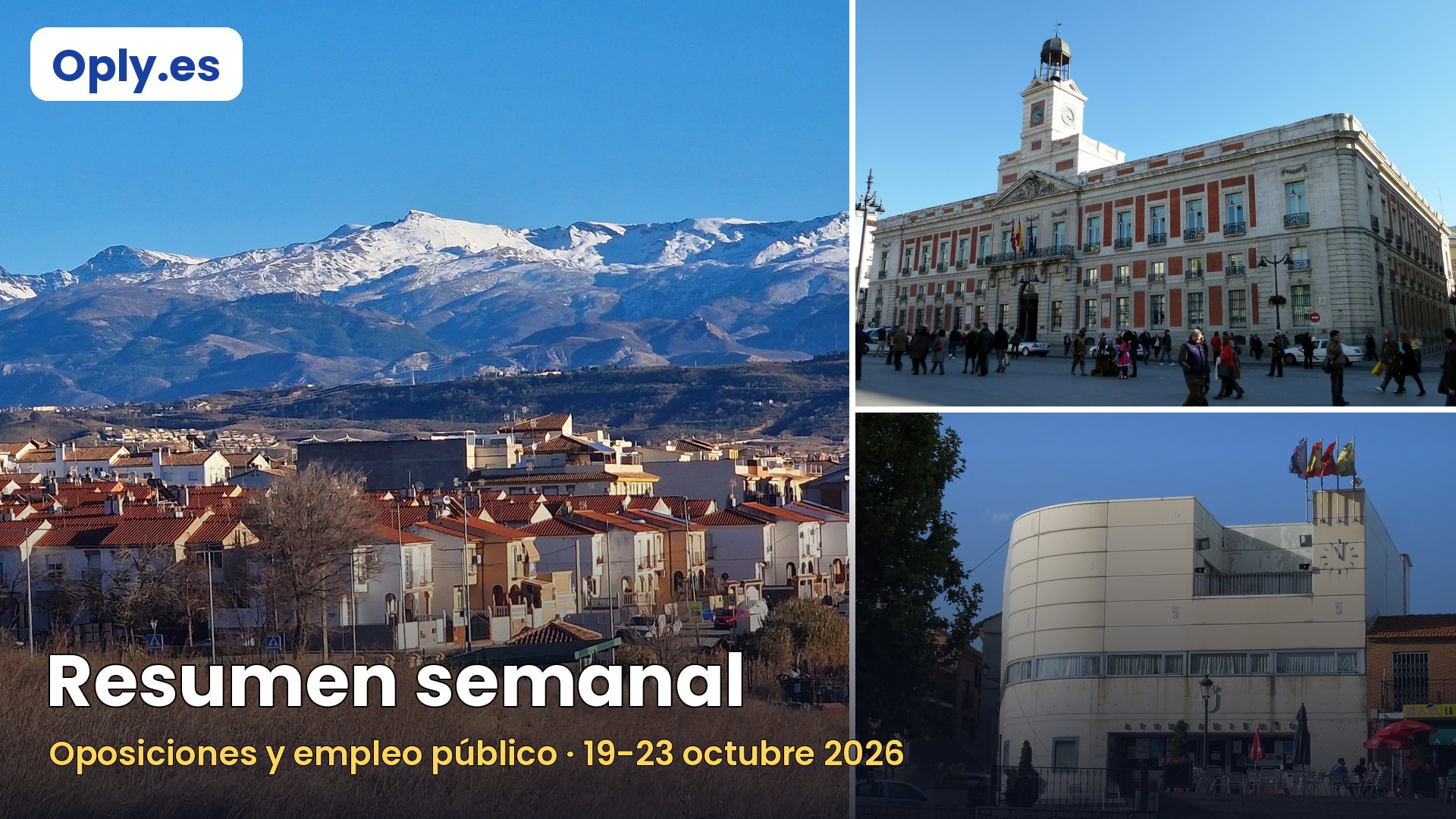 Portada del artículo: Resumen semanal de oposiciones y empleo público: semana del 19 al 23 de octubre de 2026